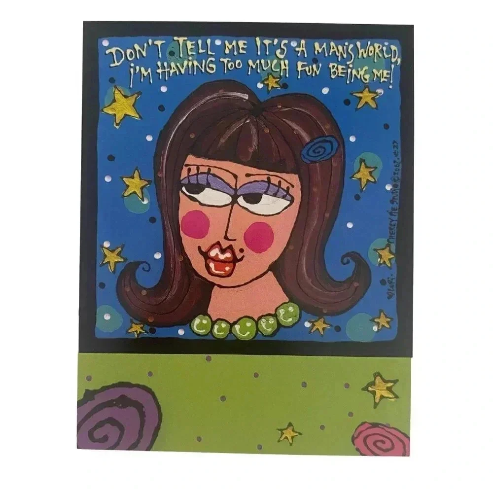 FRIENDSHIP Funny Brunette Girl Greeting Cards VTG Leanin' Tree‎ Lori Wiseman NOS